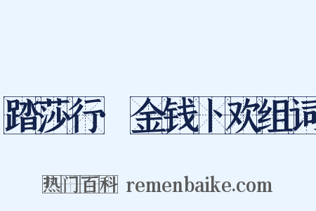 踏莎行·金钱卜欢组词是什么意思的图片
